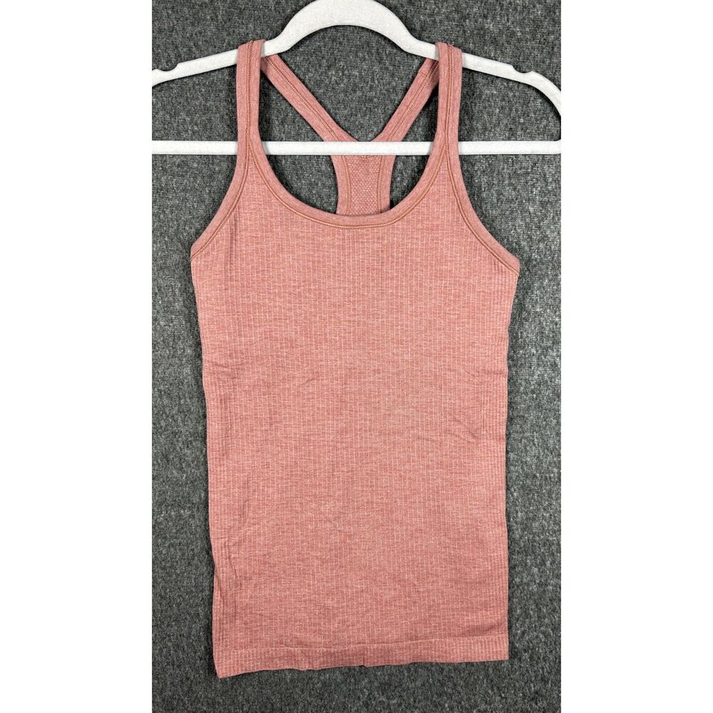 Lululemon Ebb to Street Tank Top Size 4 Rose Pink Ribbed